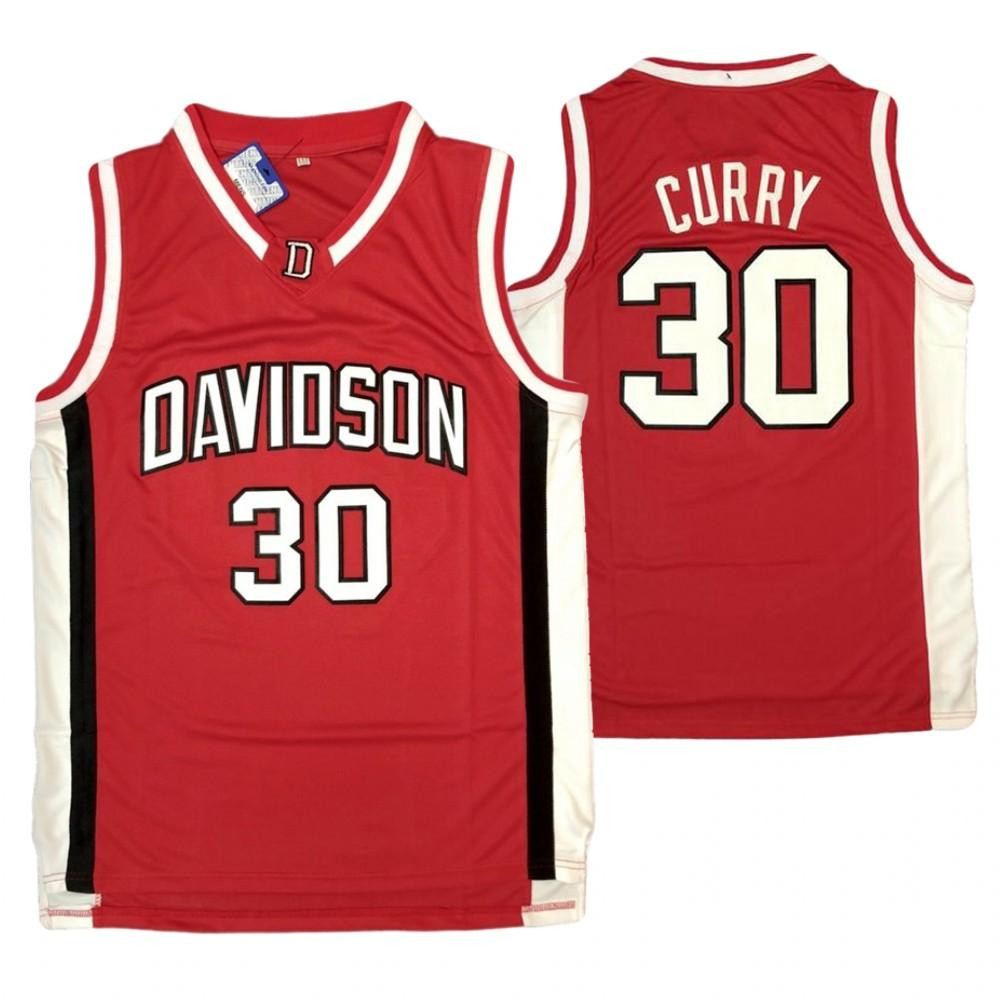 ADavidson Wildcats #30 Stephen Curry Red stitched NCAA Jersey